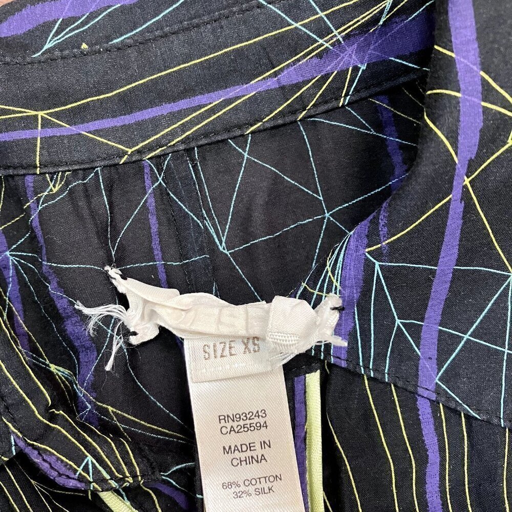 Diesel Sheer Black with Geometric Pattern Mini Shirt Dress Size XS - Picture 6 of 10